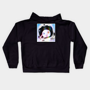 Astronaut Space Cat with Rainbow Laser Eyes Kids Hoodie